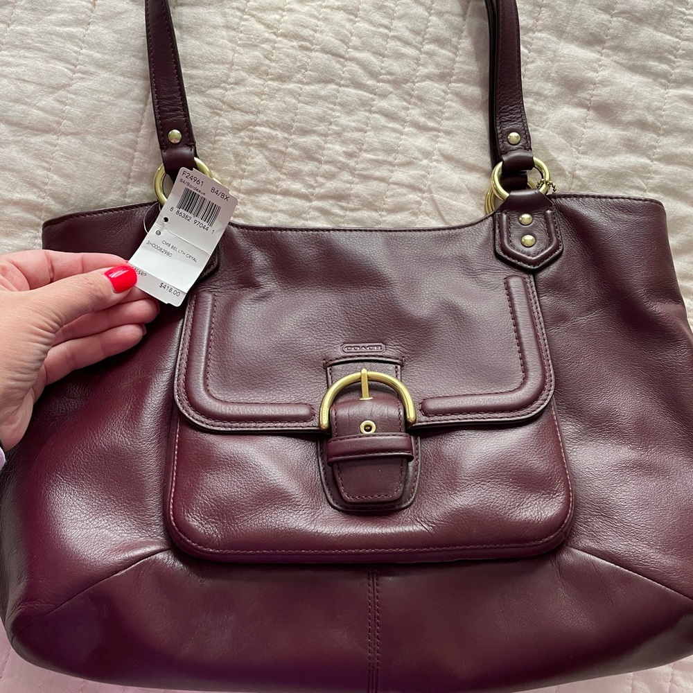 Coach Burgundy Leather Shoulder Bag